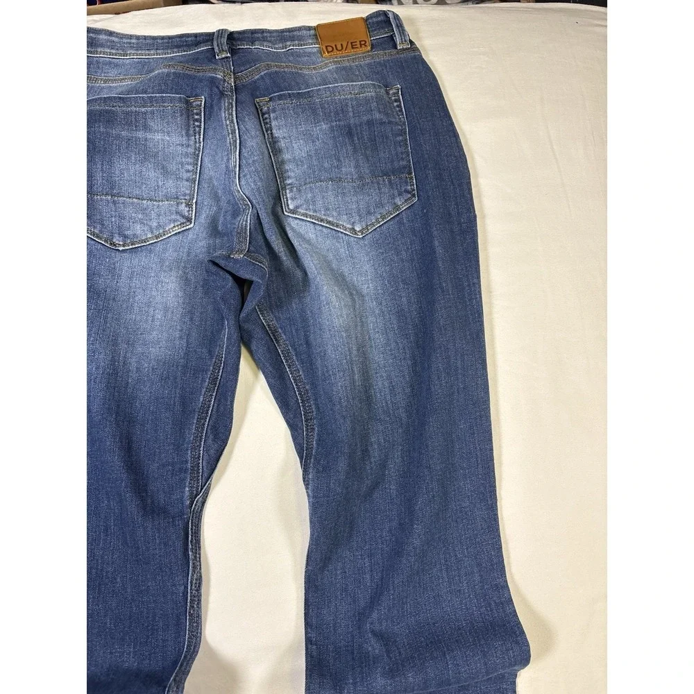 DU/ER L2X Performance Denim Pants Mens 32x32 Stretch Indigo Blue Coolmax Jeans